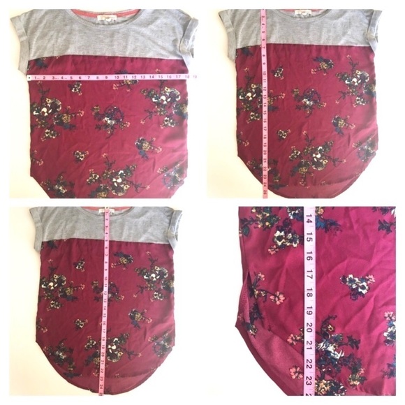 Rewind Colorblock Floral Capped Sleeve Blouse Size Small - Picture 8 of 8